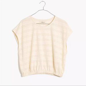 Pointelle Knit Short Sleeve Crop Top